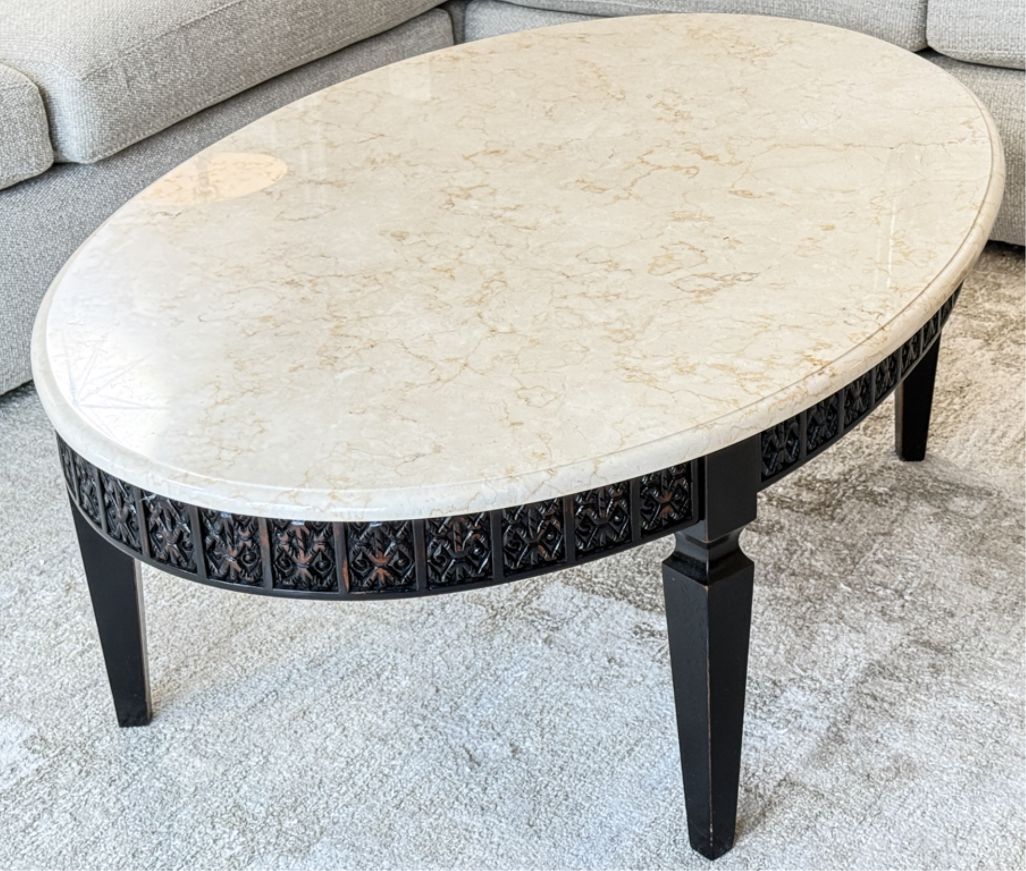 ARHAUS FURNITURE MARBLE TOP COFFEE TABLE #53196 | Auctionninja.com