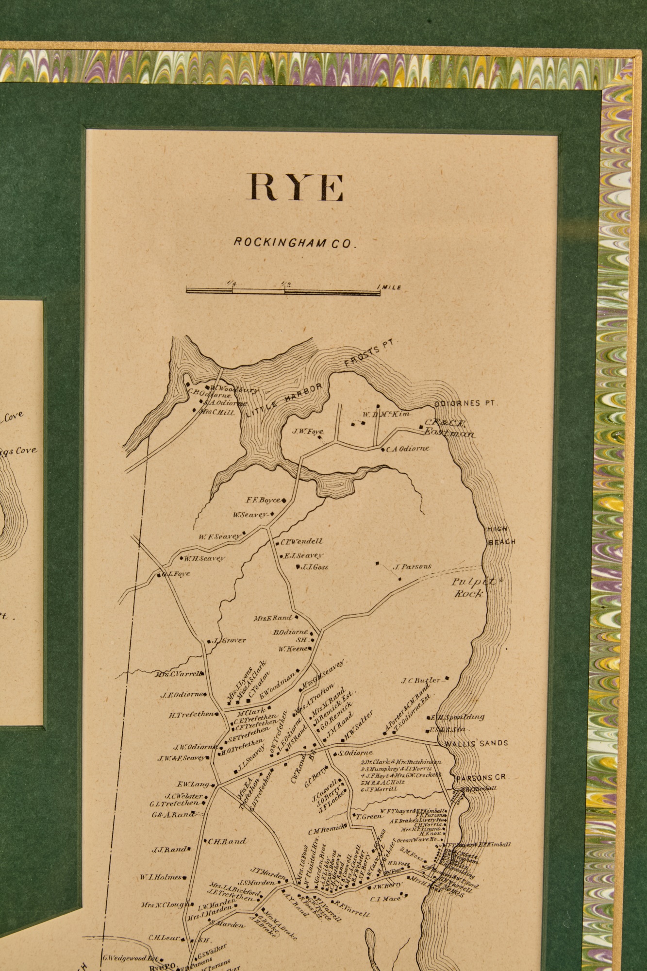  19th C MAP Of RYE NH And STAR ISLAND 58446 Auctionninja