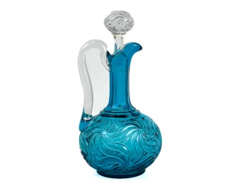 TURQUOISE BACCARAT PRESSED DECANTER
