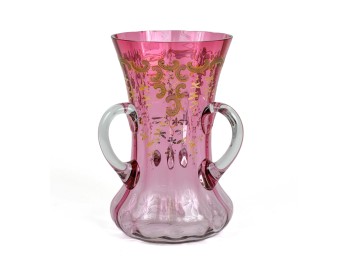 ENAMEL DECORATED MOSER GLASS TYG