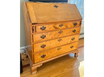 DAVID LEFORT TIGER MAPLE  SLANT FRONT DESK