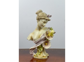 ART NOUVEAU BISQUE BUST OF A LADY
