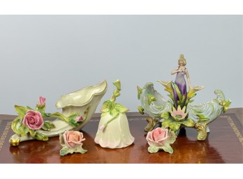 GROUPING OF (5) GERMAN PORCELAIN ITEMS