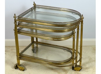 SET (3) MAISON BAGUES NESTING TROLLEY TABLES