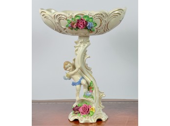 FIGURAL DRESDEN COMPOTE w PUTTO