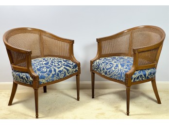 LOUIS XVI STYLE CANED ARMCHAIRS