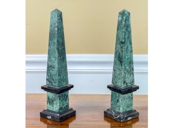 PAIR OF MARBLE OBELISKS