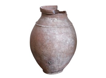 LARGE SPANISH DISTRESSED TERRACOTTA OLIVE JAR