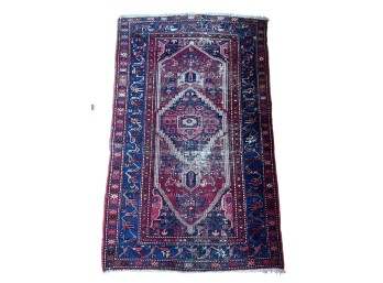 SEMI ANTIQUE HAND WOVEN ORIENTAL AREA RUG