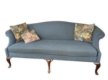 QUEEN ANNE STYLE CAMEL BACK SOFA