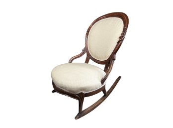 VICTORIAN CARVED WALNUT ROCKING CHAIR