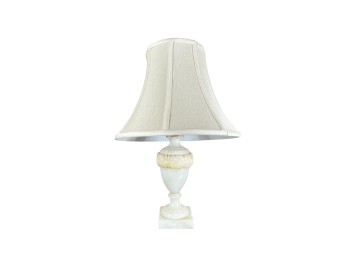 CARVED & TURNED URN-FORM ALABASTER TABLE LAMP