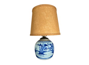 (19thc) CANTON GINGER JAR EMPLOYED as a LAMP BASE