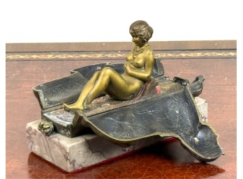 FRANZ BERGMAN FOUNDRY 'SPHINX w INTERIOR NUDE'