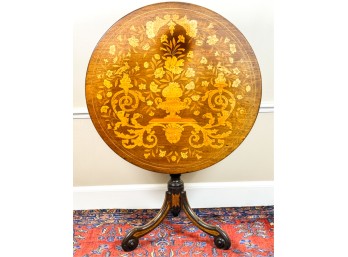 (19thc) FRENCH MARQUETRY TILT TOP TABLE
