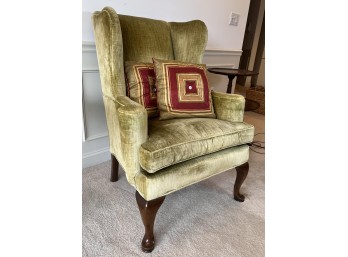 HARDEN QUEEN ANN STYLE UPHOLSTERED WING BACK CHAIR