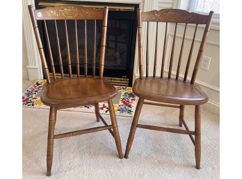 PAIR of SIGNED HITCHOCK SIDE CHAIRS