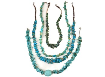(4) TURQUOISE NECKLACES etc.