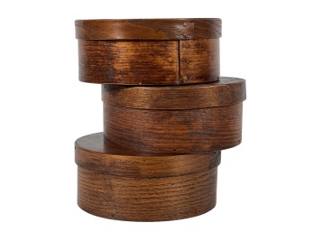 SET OF (3) MATCHING 6 1/2 INCH PINE PANTRY BOXES