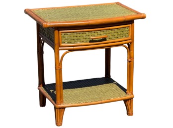 ONE DRAWER RATTAN END TABLE