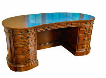 KIDNEY FORM LEATHER TOP (2) BANK DESK