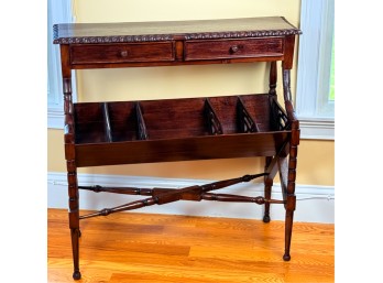 (2) TIERED MAHOGANY BOOK TROUGH