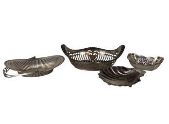 (4) STERLING SILVER NUT DISHES/TRAYS