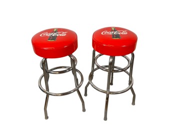PAIR OF COCA COLA SWIVEL BARSTOOLS