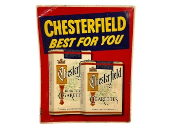 VINTAGE CHESTERFIELD BEST FOR YOU STEEL SIGN