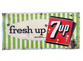VINTAGE 'FRESH UP WITH 7UP' STEEL SIGN
