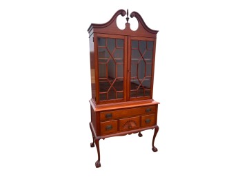 CUSTOM CHIPPENDALE STYLE (2) PIECE CABINET