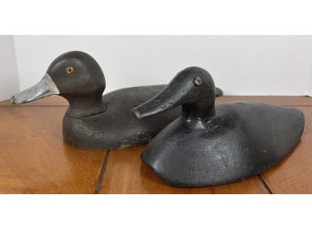(2) VINTAGE CARVED AND PAINTED WORKING DUCK DECOYS