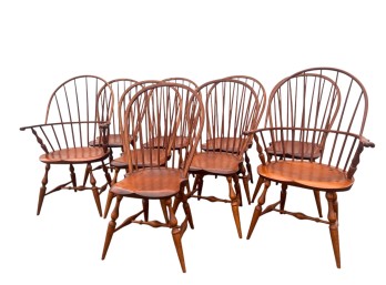 SET OF (9) WARREN CHAIR WORKS WINDSOR CHAIRS