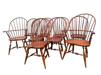 SET OF (9) WARREN CHAIR WORKS WINDSOR CHAIRS