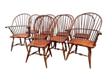SET OF (9) WARREN CHAIR WORKS WINDSOR CHAIRS