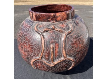 VINTAGE SIGNED HANDMADE TRIBAL POTTERY VESSEL