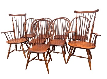 SET OF (9) WARREN CHAIR WORKS WINDSOR CHAIRS
