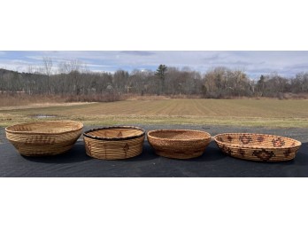 (4) VINTAGE NATIVE AMERICAN WOVEN BASKETS