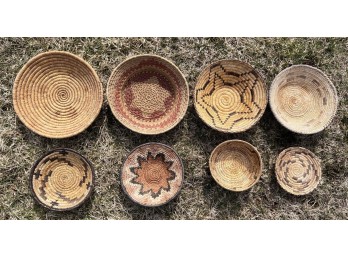 (8) VINTAGE NATIVE AMERICAN WOVEN BASKETS