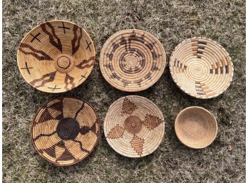 (6) VINTAGE NATIVE AMERICAN WOVEN BASKETS