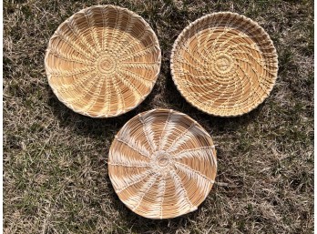(3) HANDMADE SOUTHERN ARIZONA INDIAN BASKET PLATES