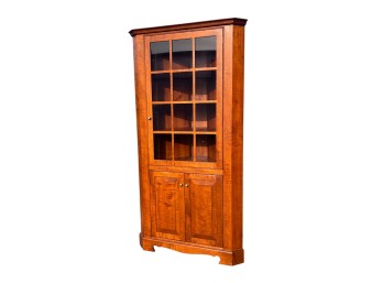 CONTEMPORARY TIGER MAPLE CORNER CABINET