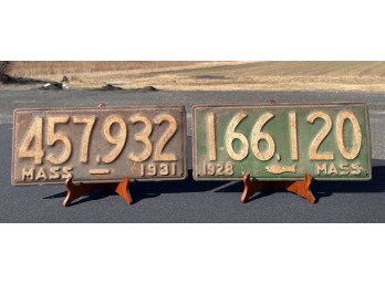 1928 & 1931 MASSACHUSETTS LICENSE PLATES