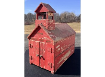 VINTAGE HANDMADE WOODEN FIRE DEPT MODEL