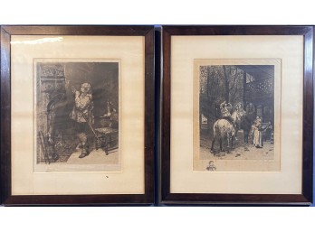 (2) (19th c) ENGRAVINGS AFTER RAJON & MEISSONIER