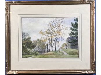 'PRESTON HOMESTEAD' SIGNED WATERCOLOR