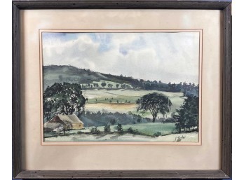 WATERCOLOR LANDSCAPE SIGNED J HUGHES