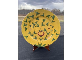 VINTAGE HAND PAINTED EARTHENWARE PLATE