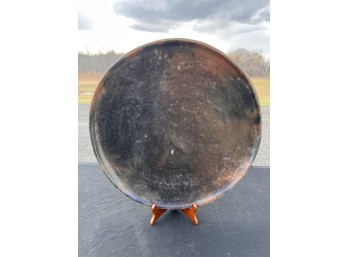 LARGE PRIMITIVE EARTHENWARE PLATTER
