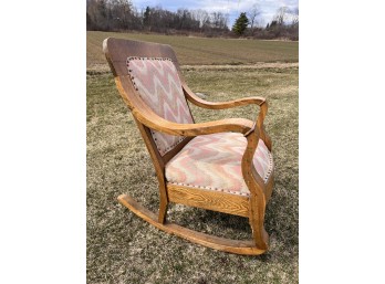 ARTS AND CRAFTS OAK ROCKING CHAIR
